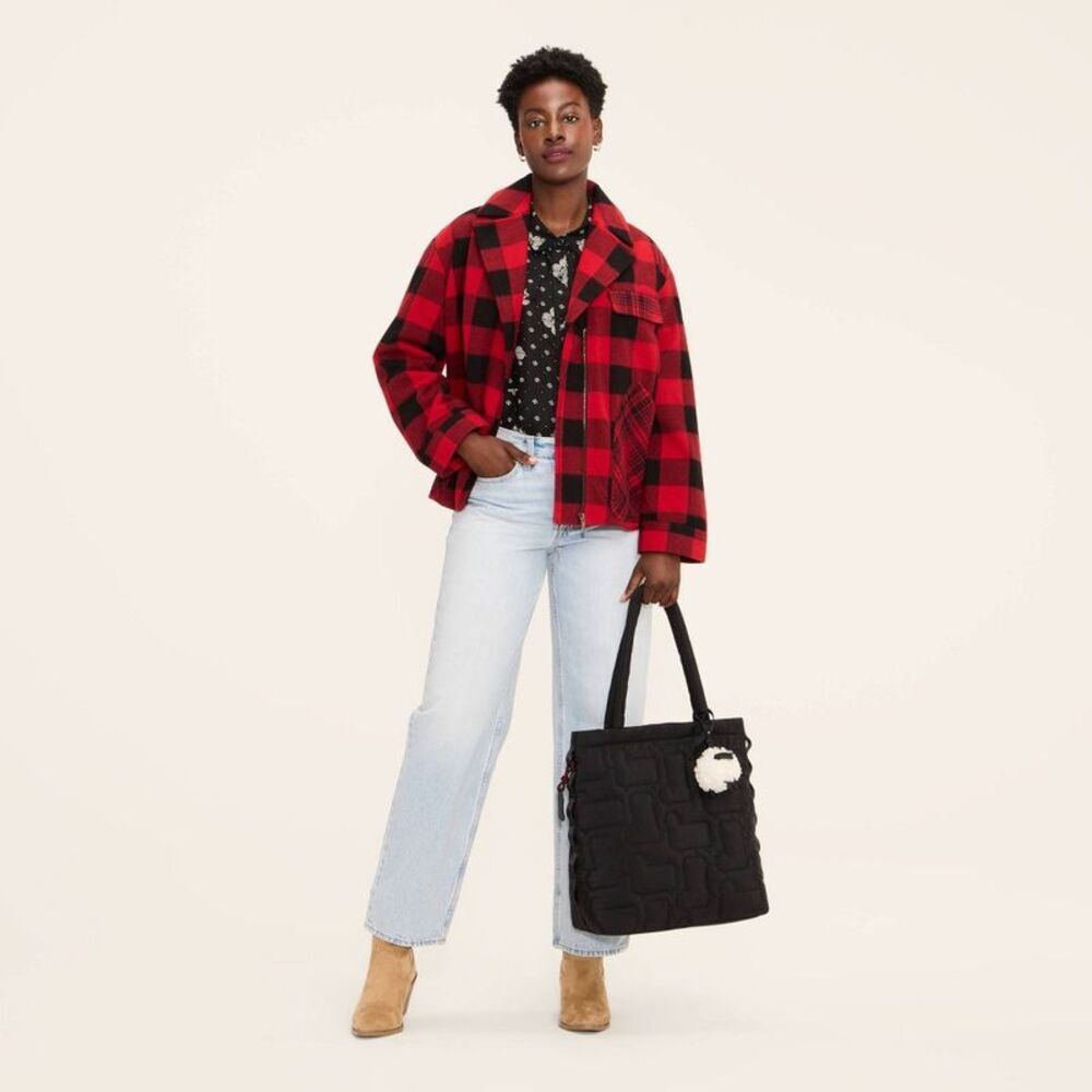 Women's Buffalo Check Melton Jacket - Woolrich Red/Black XL